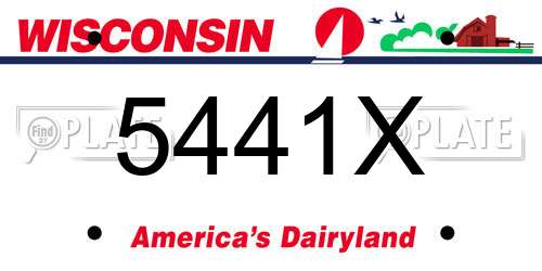 5441X Wisconsin License Plate