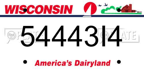 54443I4 Wisconsin License Plate