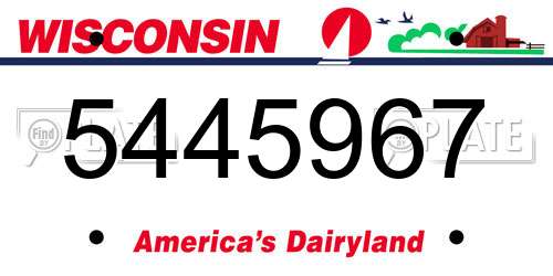 5445967 Wisconsin License Plate