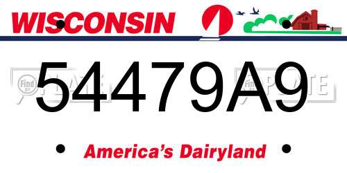 54479A9 Wisconsin License Plate