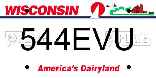 544EVU Wisconsin License Plate