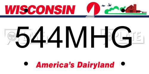 544MHG Wisconsin License Plate