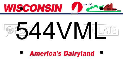 544VML Wisconsin License Plate