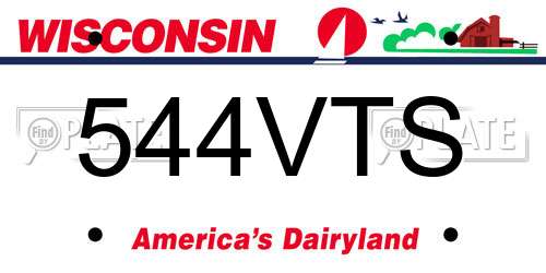 544VTS Wisconsin License Plate