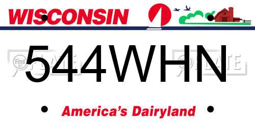 544WHN Wisconsin License Plate