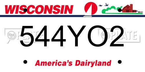 544YO2 Wisconsin License Plate