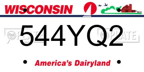 544YQ2 Wisconsin License Plate