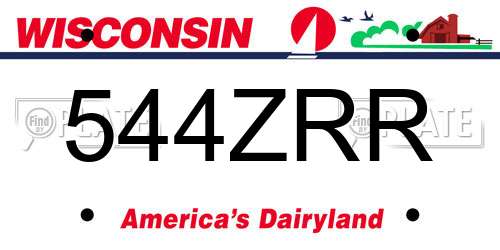 544ZRR Wisconsin License Plate