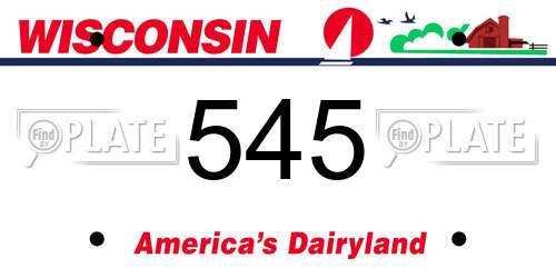545 Wisconsin License Plate