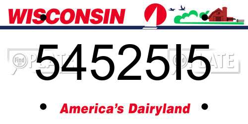 54525I5 Wisconsin License Plate
