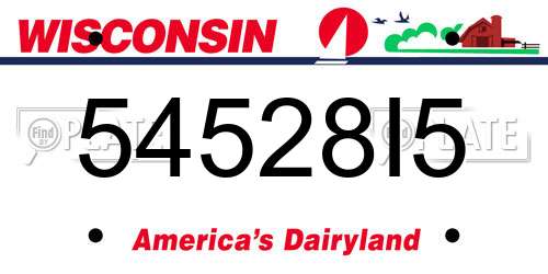 54528I5 Wisconsin License Plate