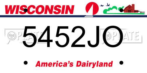 5452JO Wisconsin License Plate