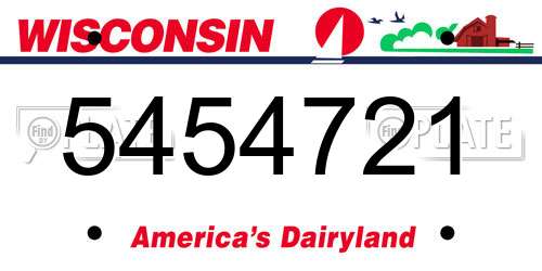 5454721 Wisconsin License Plate