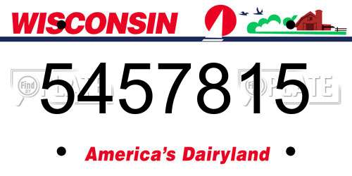5457815 Wisconsin License Plate