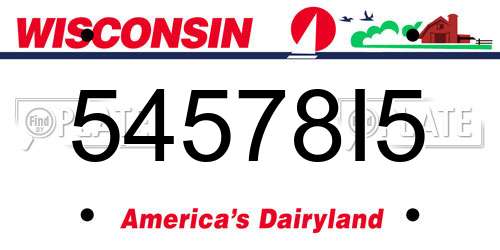 54578I5 Wisconsin License Plate