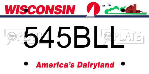 545BLL Wisconsin License Plate