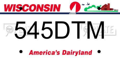 545DTM Wisconsin License Plate