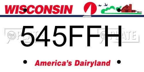 545FFH Wisconsin License Plate