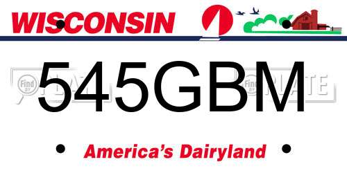 545GBM Wisconsin License Plate
