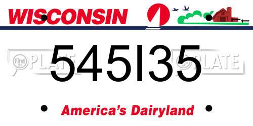 545I35 Wisconsin License Plate