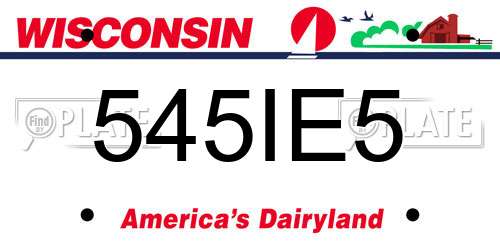 545IE5 Wisconsin License Plate