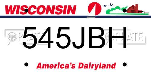 545JBH Wisconsin License Plate