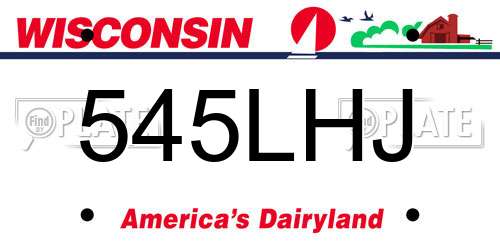 545LHJ Wisconsin License Plate