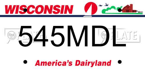 545MDL Wisconsin License Plate