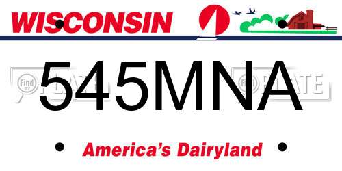 545MNA Wisconsin License Plate