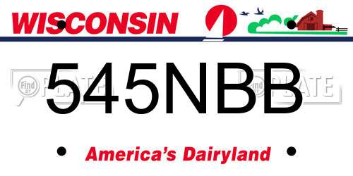 545NBB Wisconsin License Plate