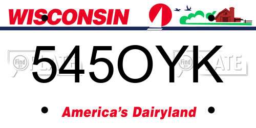 545OYK Wisconsin License Plate