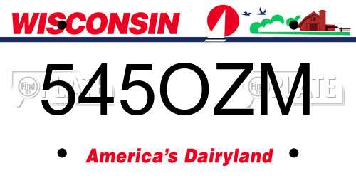 545OZM Wisconsin License Plate
