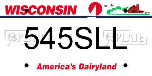545SLL Wisconsin License Plate