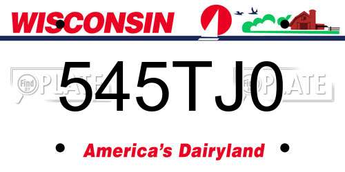545TJ0 Wisconsin License Plate
