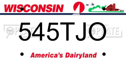 545TJO Wisconsin License Plate