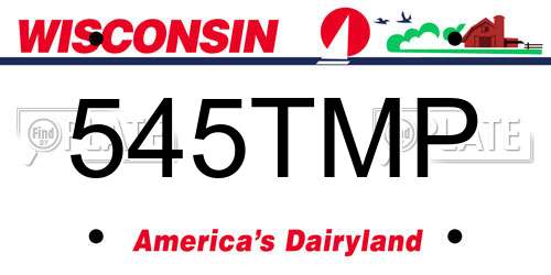 545TMP Wisconsin License Plate