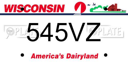 545VZ Wisconsin License Plate