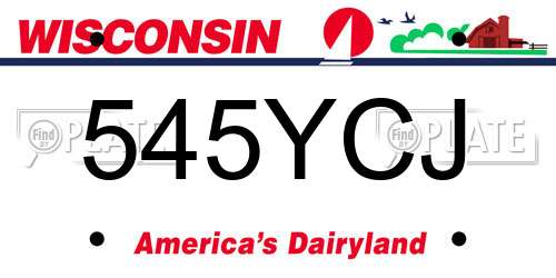 545YCJ Wisconsin License Plate