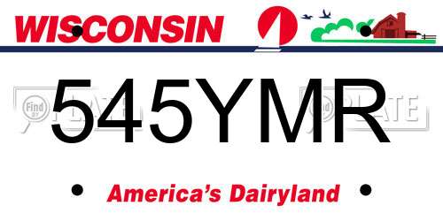 545YMR Wisconsin License Plate