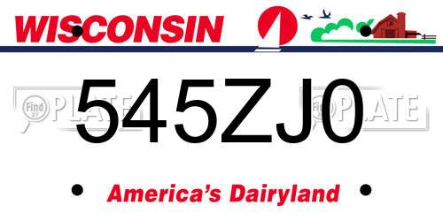 545ZJ0 Wisconsin License Plate