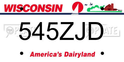 545ZJD Wisconsin License Plate