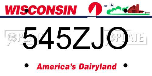 545ZJO Wisconsin License Plate