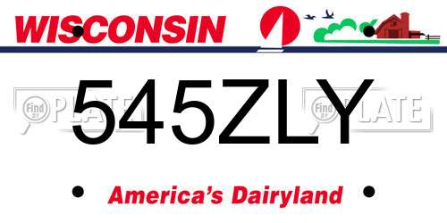 545ZLY Wisconsin License Plate