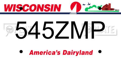 545ZMP Wisconsin License Plate