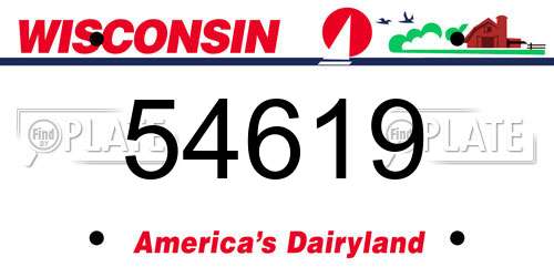 54619 Wisconsin License Plate