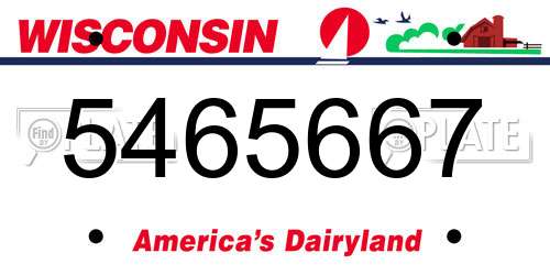 5465667 Wisconsin License Plate