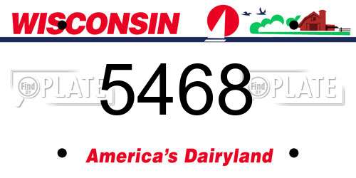 5468 Wisconsin License Plate