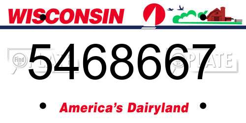 5468667 Wisconsin License Plate
