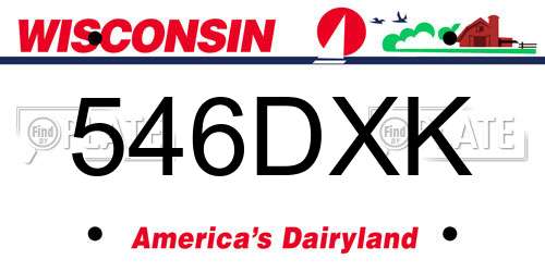546DXK Wisconsin License Plate