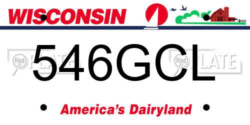 546GCL Wisconsin License Plate
